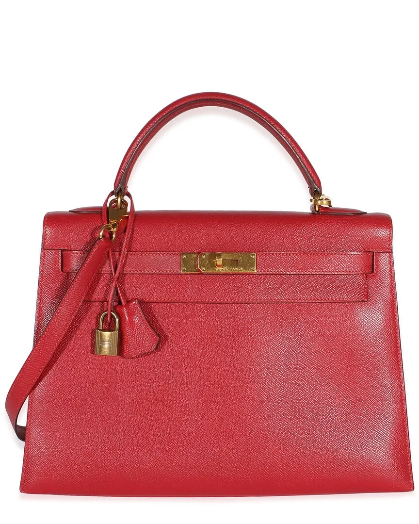 Red Leather Kelly Sellier 32 Ghw (authentic Pre-Loved) by Herms