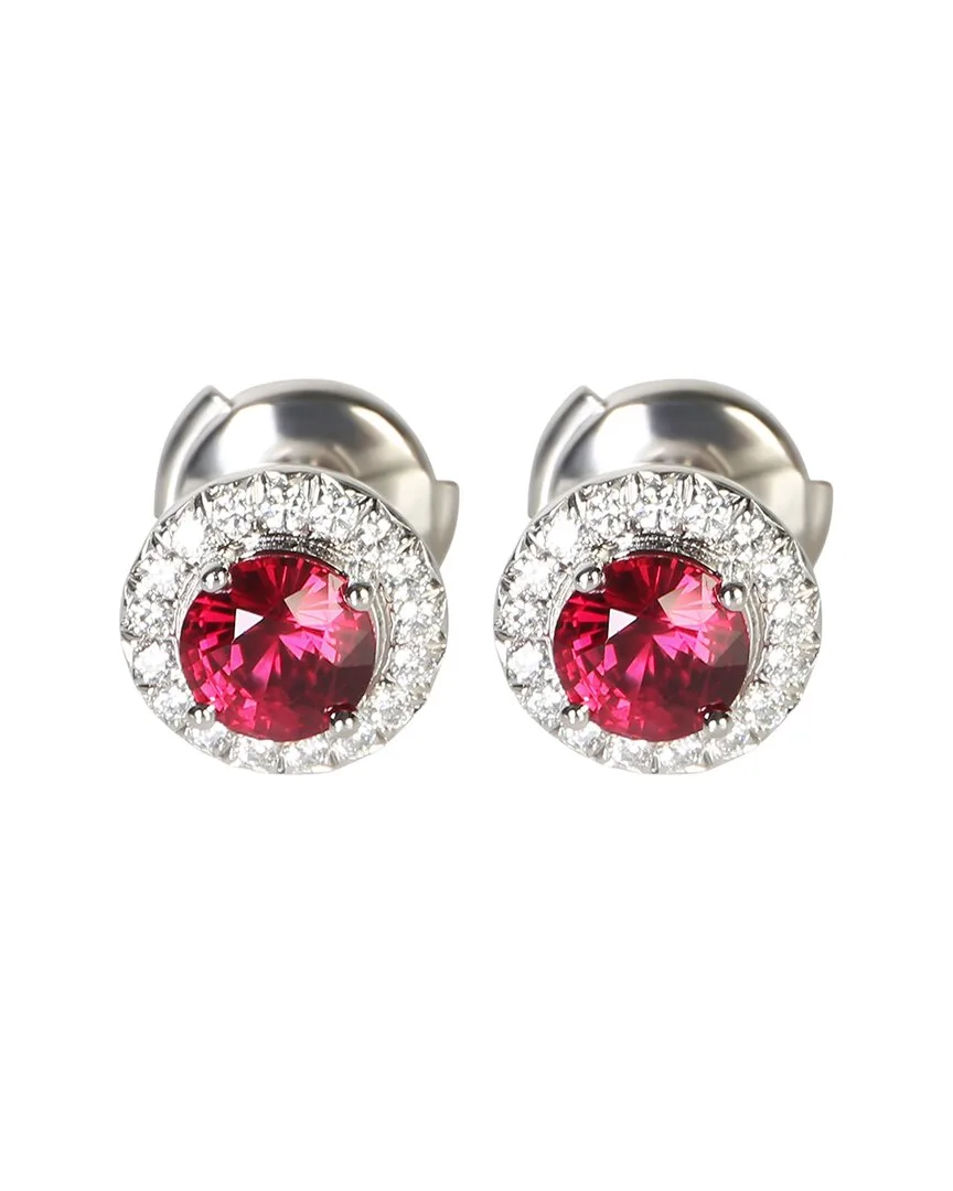 Soleste Platinum 0.19 ct. tw. Diamond & Ruby Earrings (authentic Pre-Loved) by Tiffany & Co.