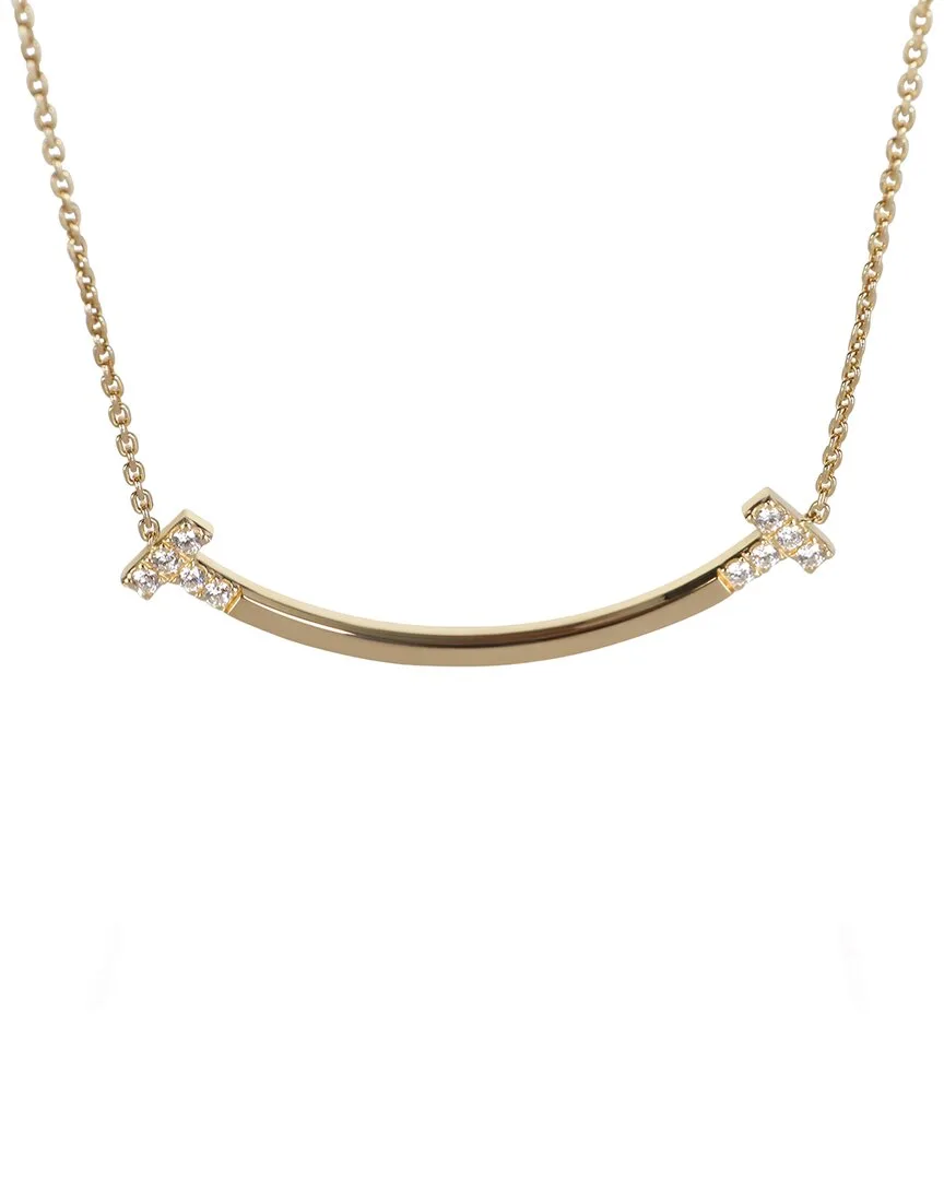 Medium Model Tiffany T Smile 0.19 ct. tw. Diamond Necklace (authentic Pre-Loved) by Tiffany & Co.