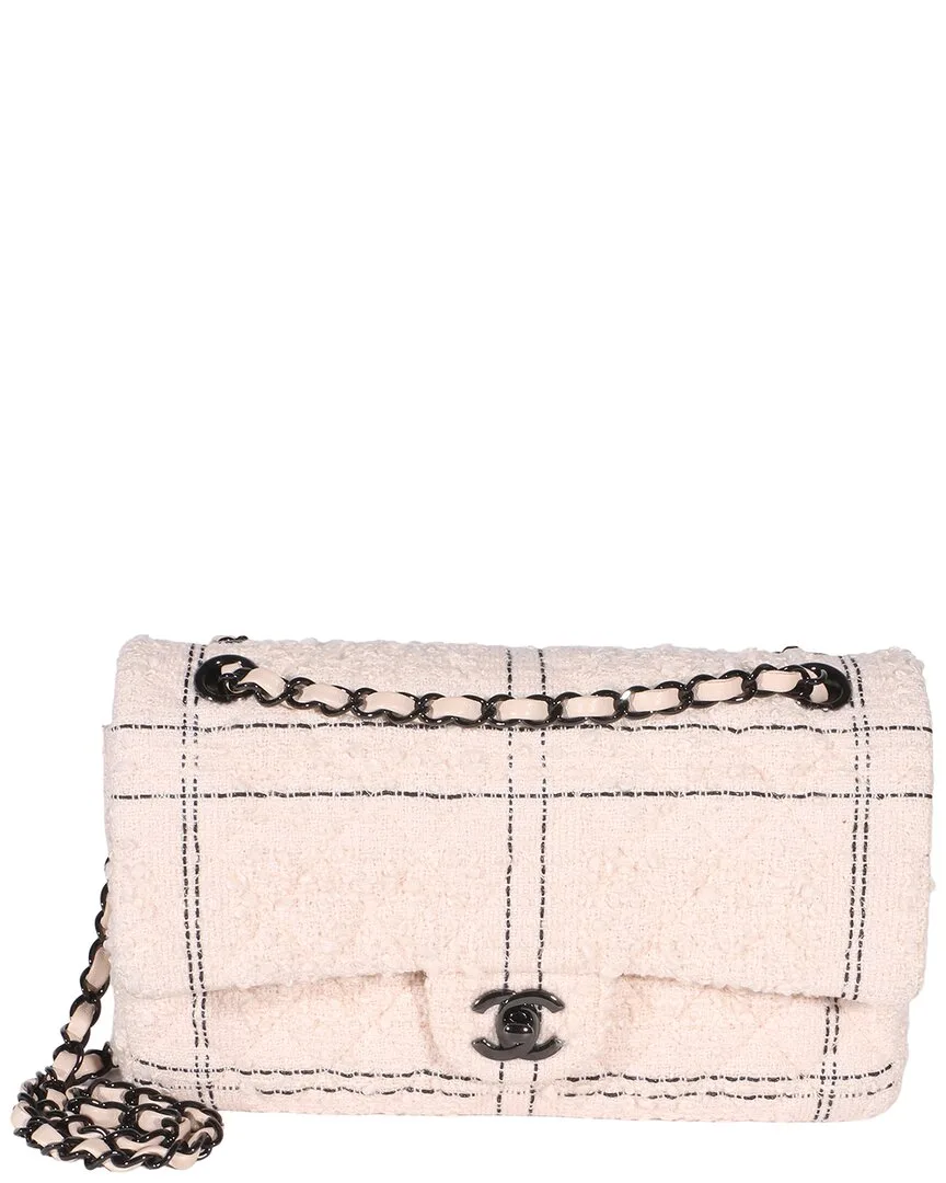 Pink Quilted Tweed Medium Double Flap Bag (authentic Pre-Loved) by CHANEL