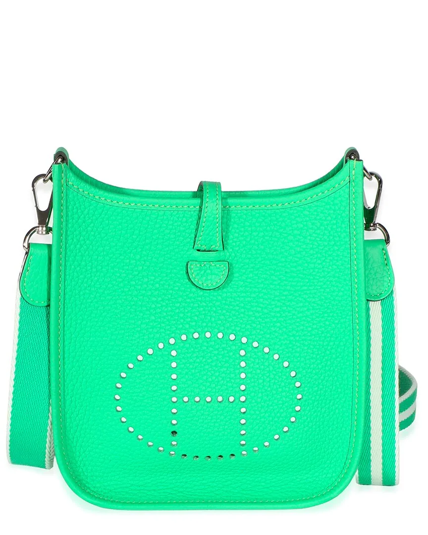 Green Clemence Mini Evelyne 16 Tpm Phw (authentic Pre-Loved) by Herms