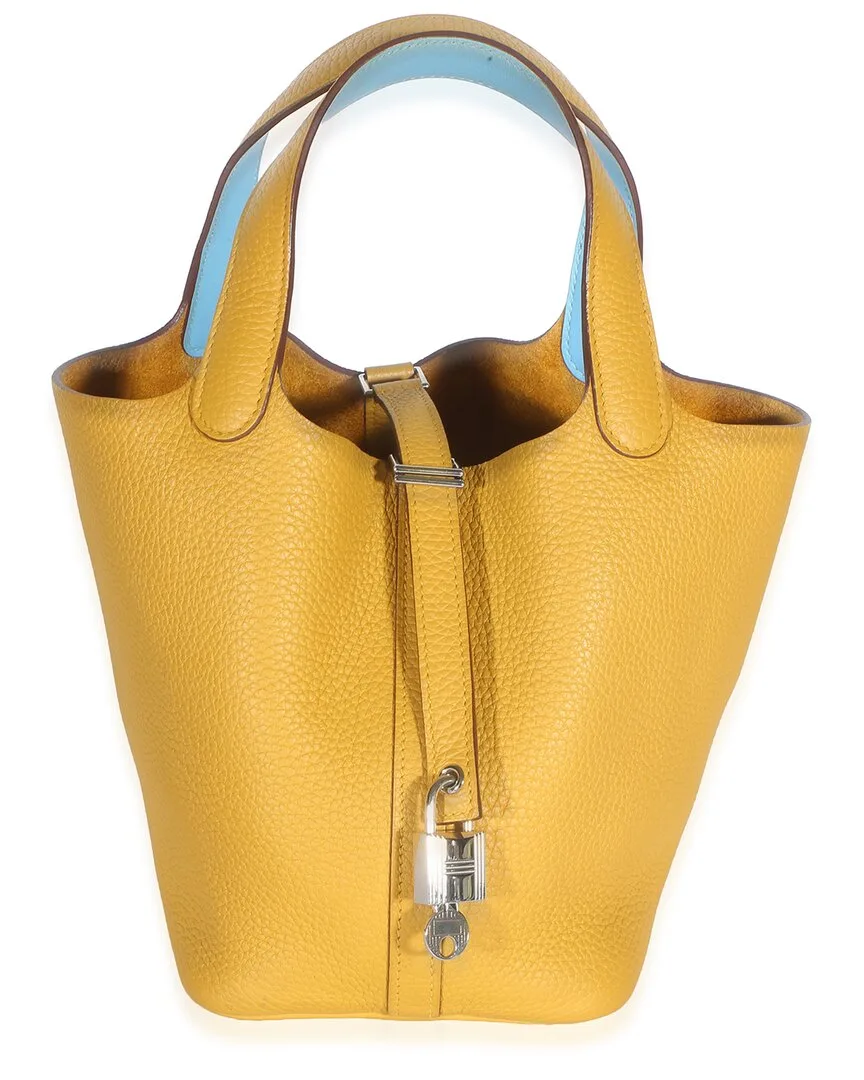 Yellow Clemence Eclat Picotin Lock 18 Pm Phw (authentic Pre-Loved) by Herms