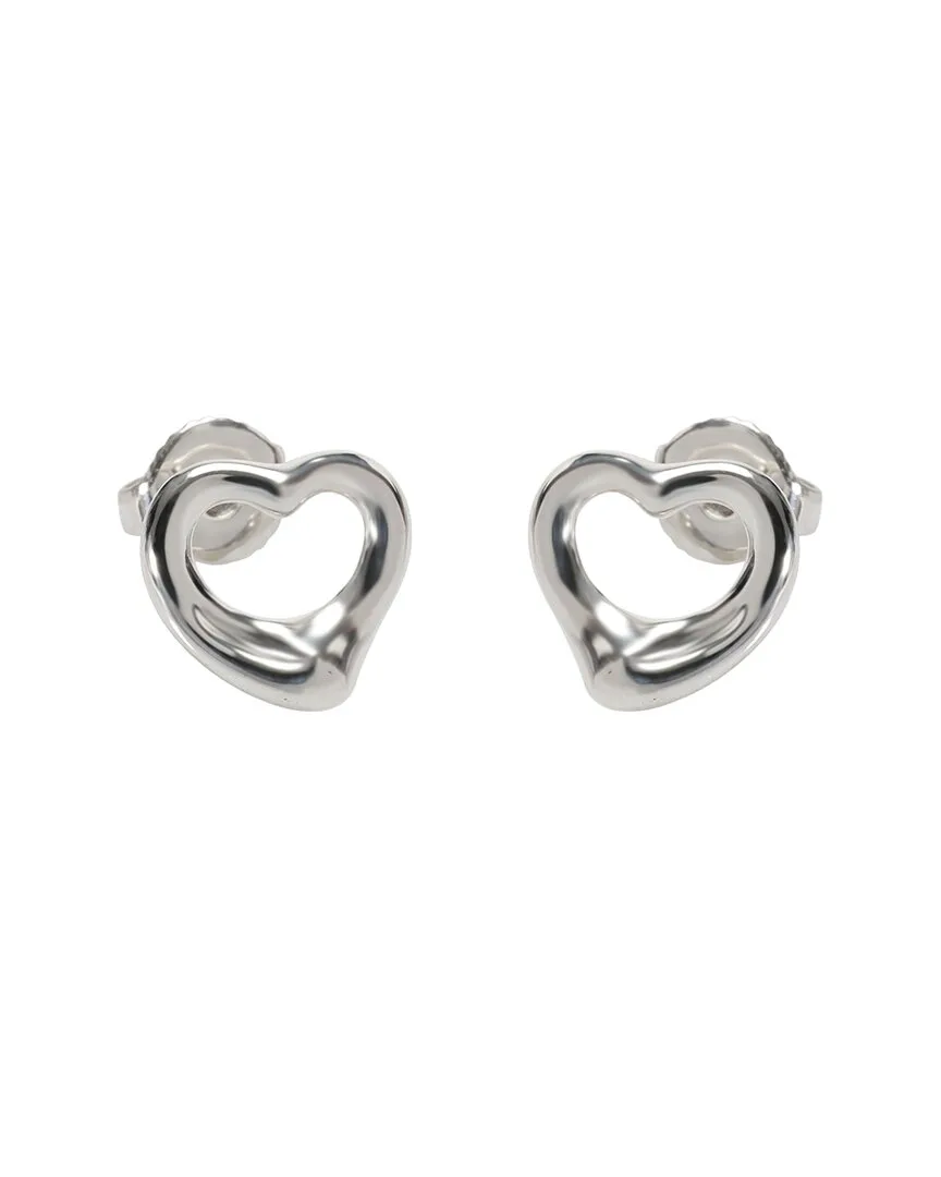 Elsa Peretti Open Heart Silver Earrings (authentic Pre-Loved) by Tiffany & Co.