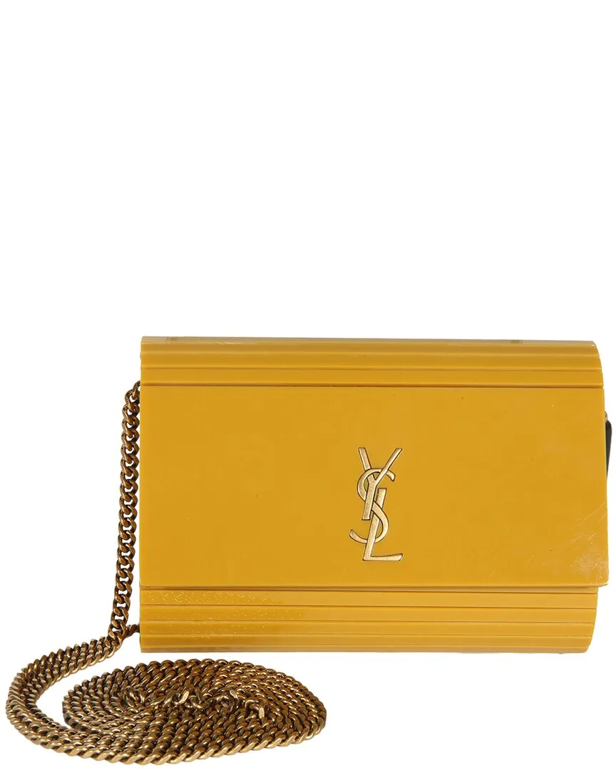 Yellow Plexiglass Mini Vicky Minaudiere (authentic Pre-Loved) by Saint Laurent