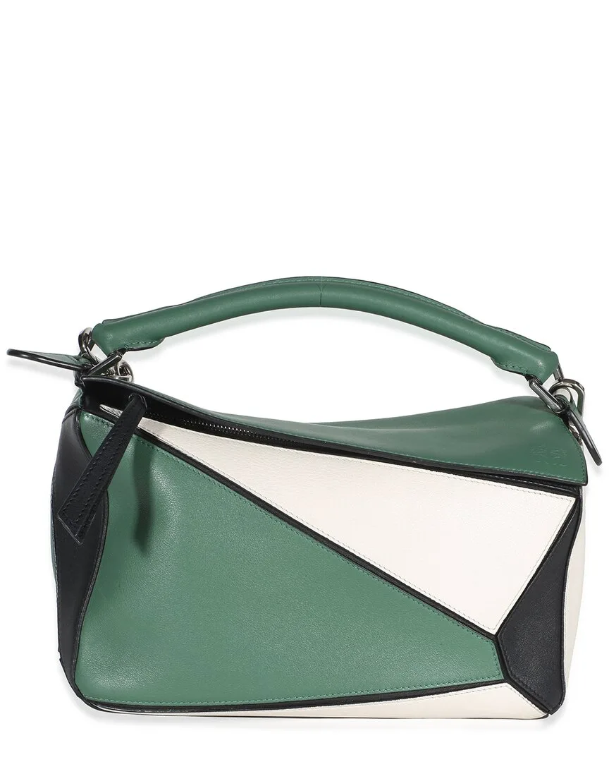 Green Calfskin Medium Puzzle Bag (authentic Pre-Loved) by LOEWE
