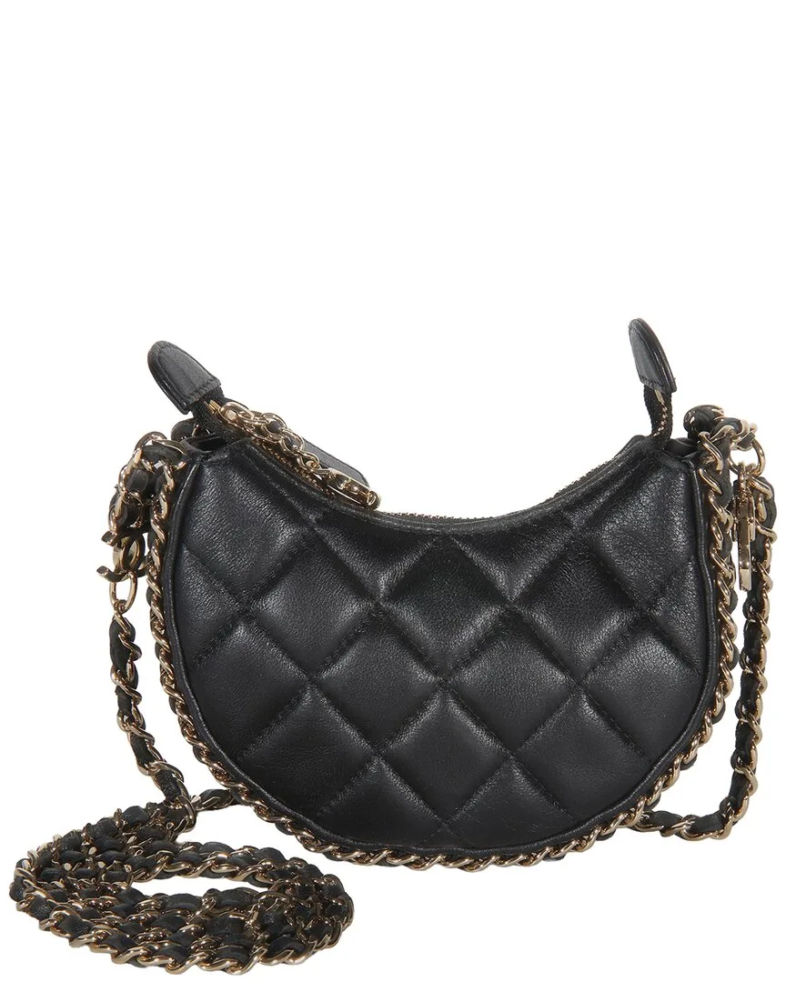 Black Quilted Lambskin Cc Chain Around Mini Moon Hobo Crossbody (authentic Pre-Loved) by CHANEL