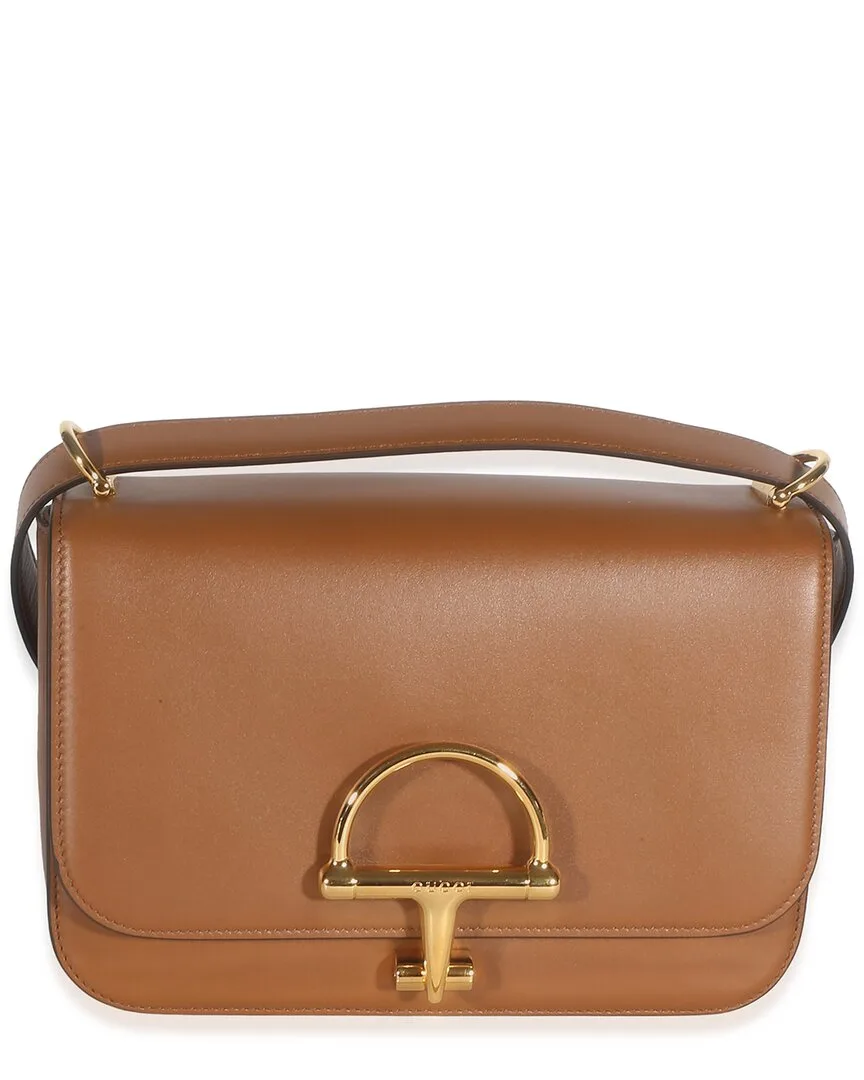 Brown Smooth Calfskin Small Siena Shoulder Bag (authentic Pre-Loved)
