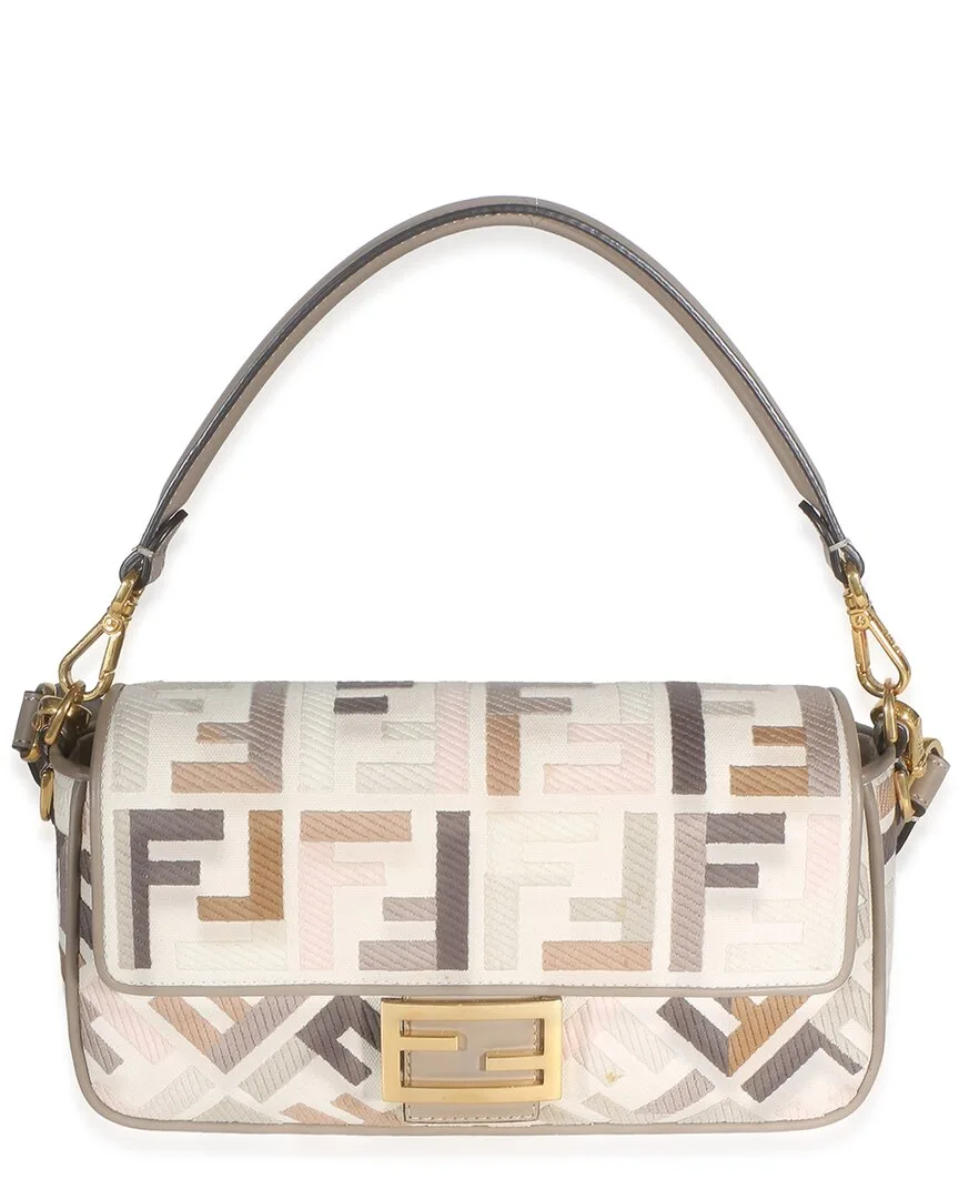 Multicolor Fabric Ff Embroidered Baguette Bag (authentic Pre-Loved) by FENDI