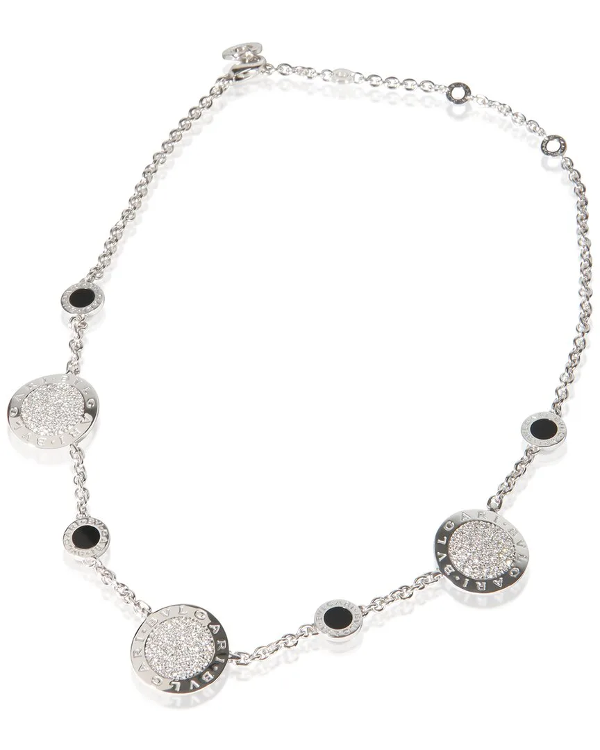 Circle Station 1.75 ct. tw. Diamond & Onyx Necklace (authentic Pre-Loved) by BVLGARI