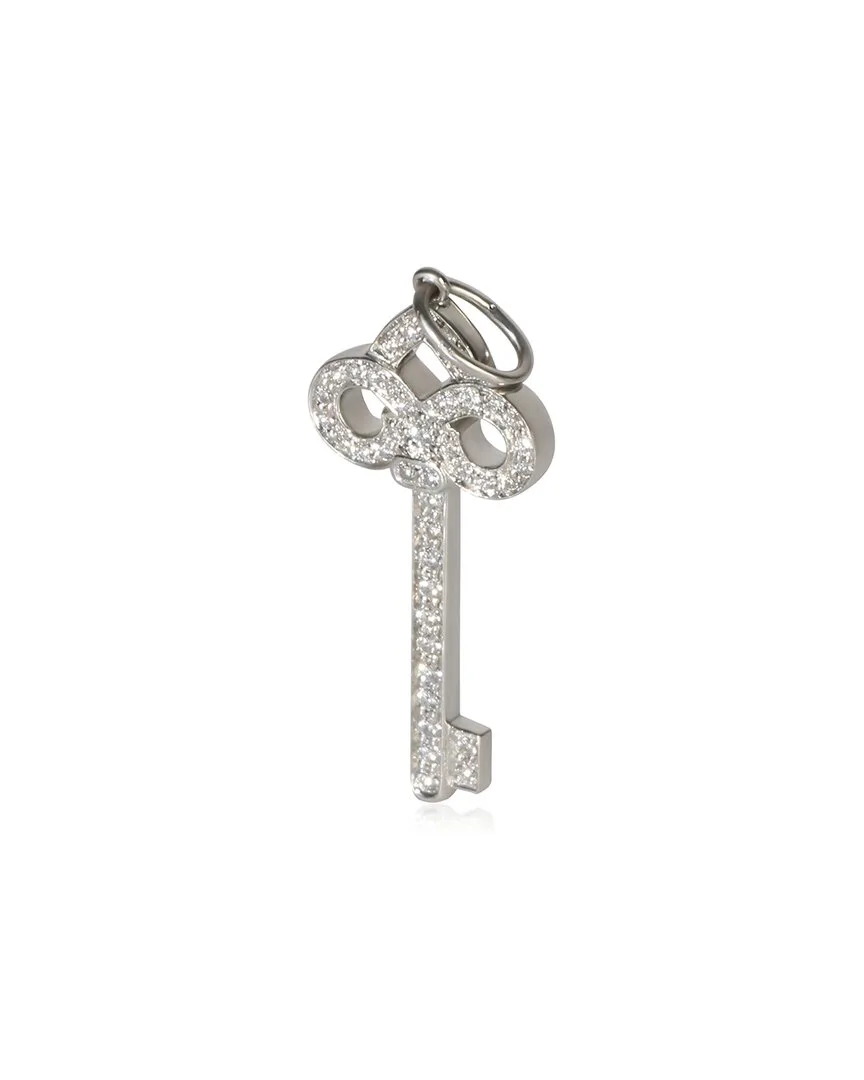 Mini Fleur De Lis Key Platinum 0.10 ct. tw. Diamond Pendant (authentic Pre-Loved)
