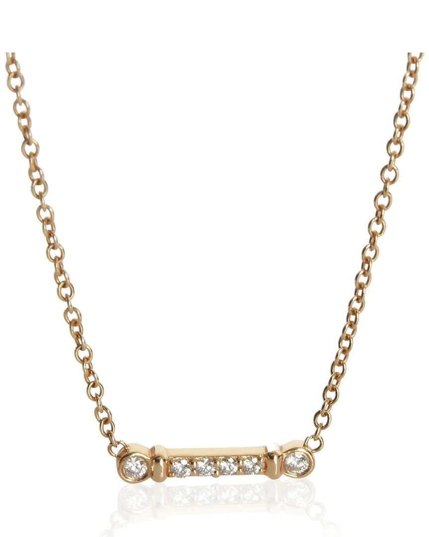 Fluer De Lis Key Bar Rose Gold 0.04 ct. tw. Diamond Pendant (authentic Pre-Loved) by Tiffany & Co.