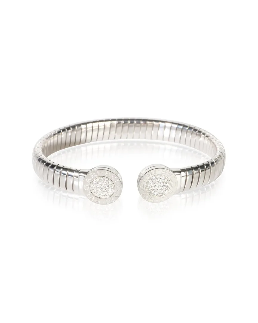 Tubogas Stainless Steel 0.30 ct. tw. Diamond Bracelet (authentic Pre-Loved) by BVLGARI