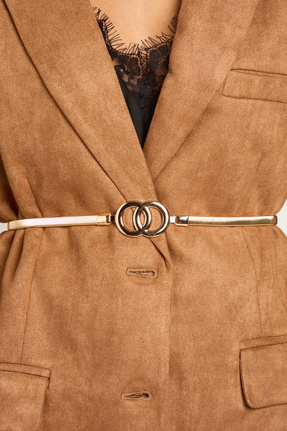 Double Ring Chain Waist Belt by boohoo