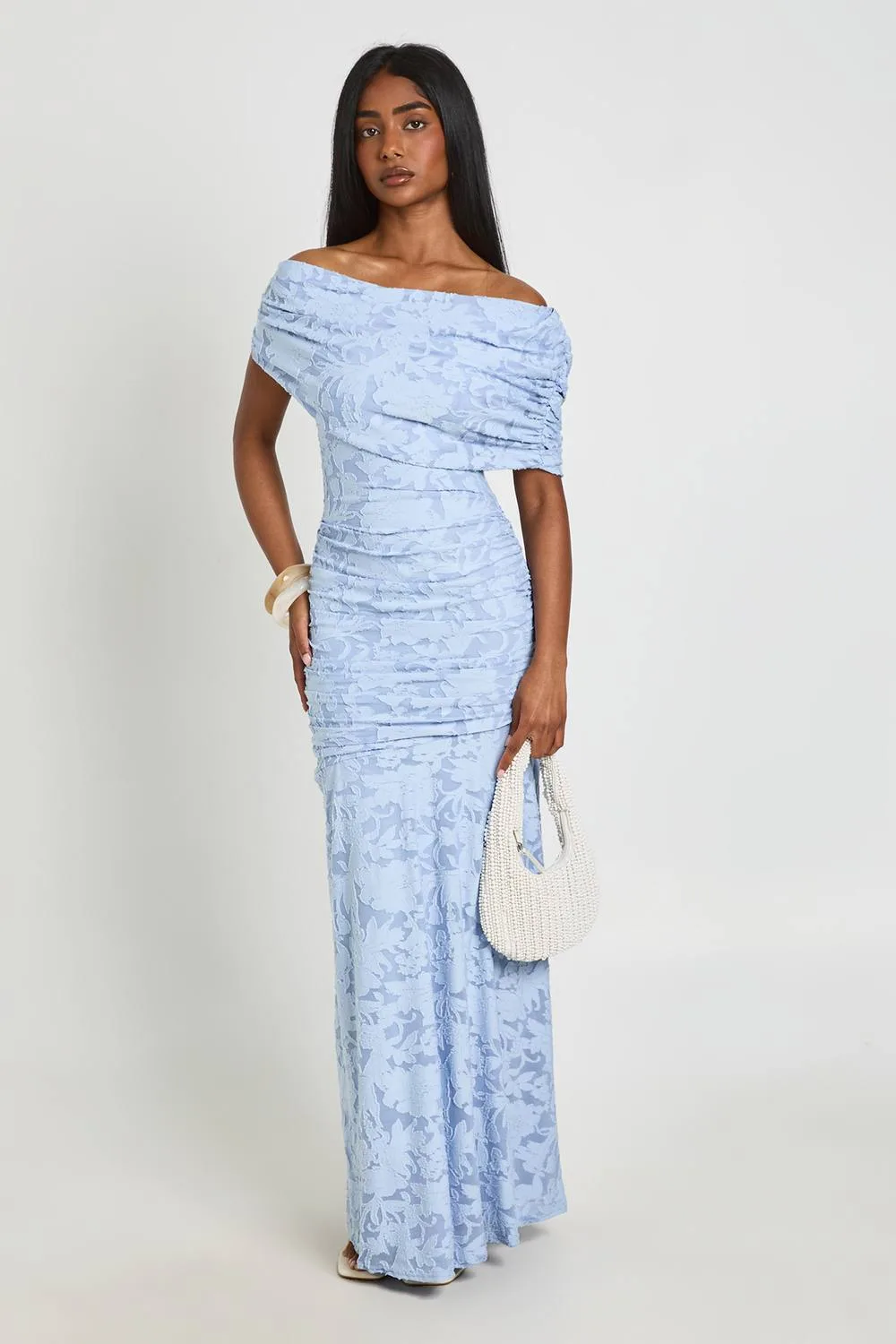 Burnout Draped Detail Maxi Dress by boohoo