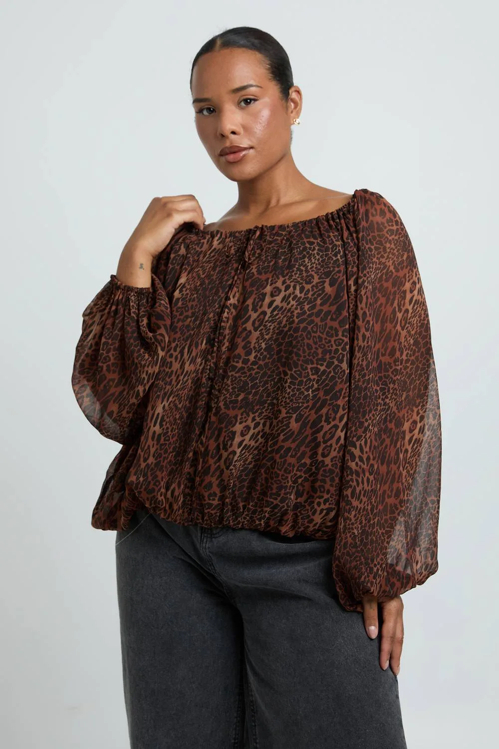 Tie Off-Shoulder Blouse by boohoo