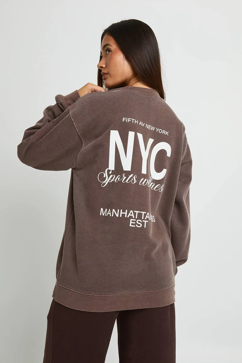 New York Sports Wellness Printed Sweatshirt by boohoo