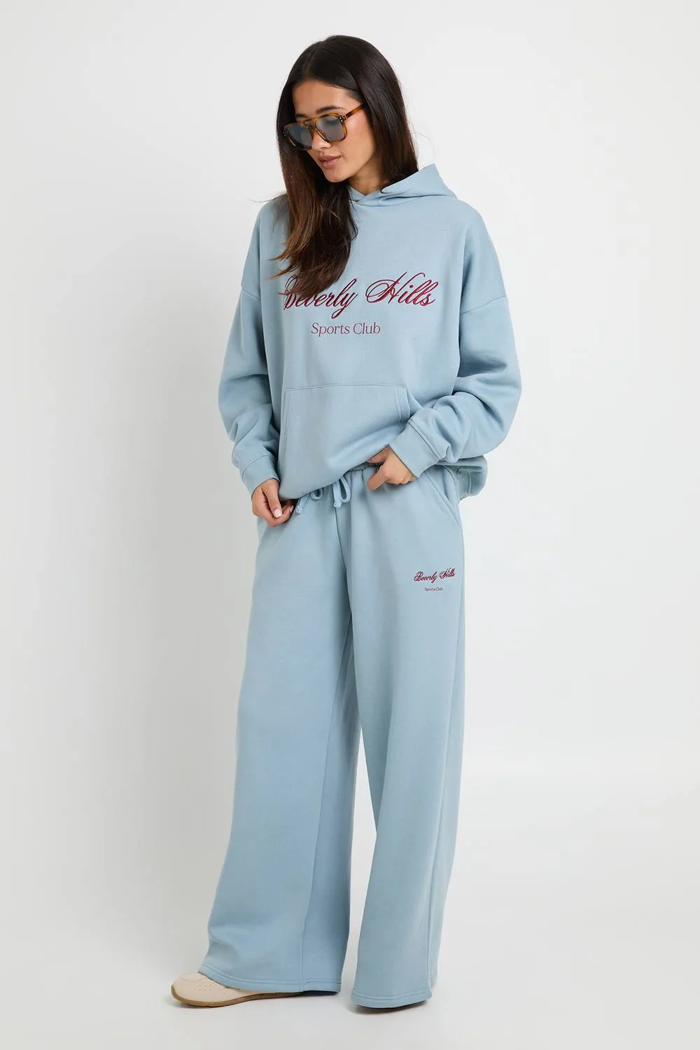 Beverly Hills Embroidered Hooded Tracksuit by boohoo