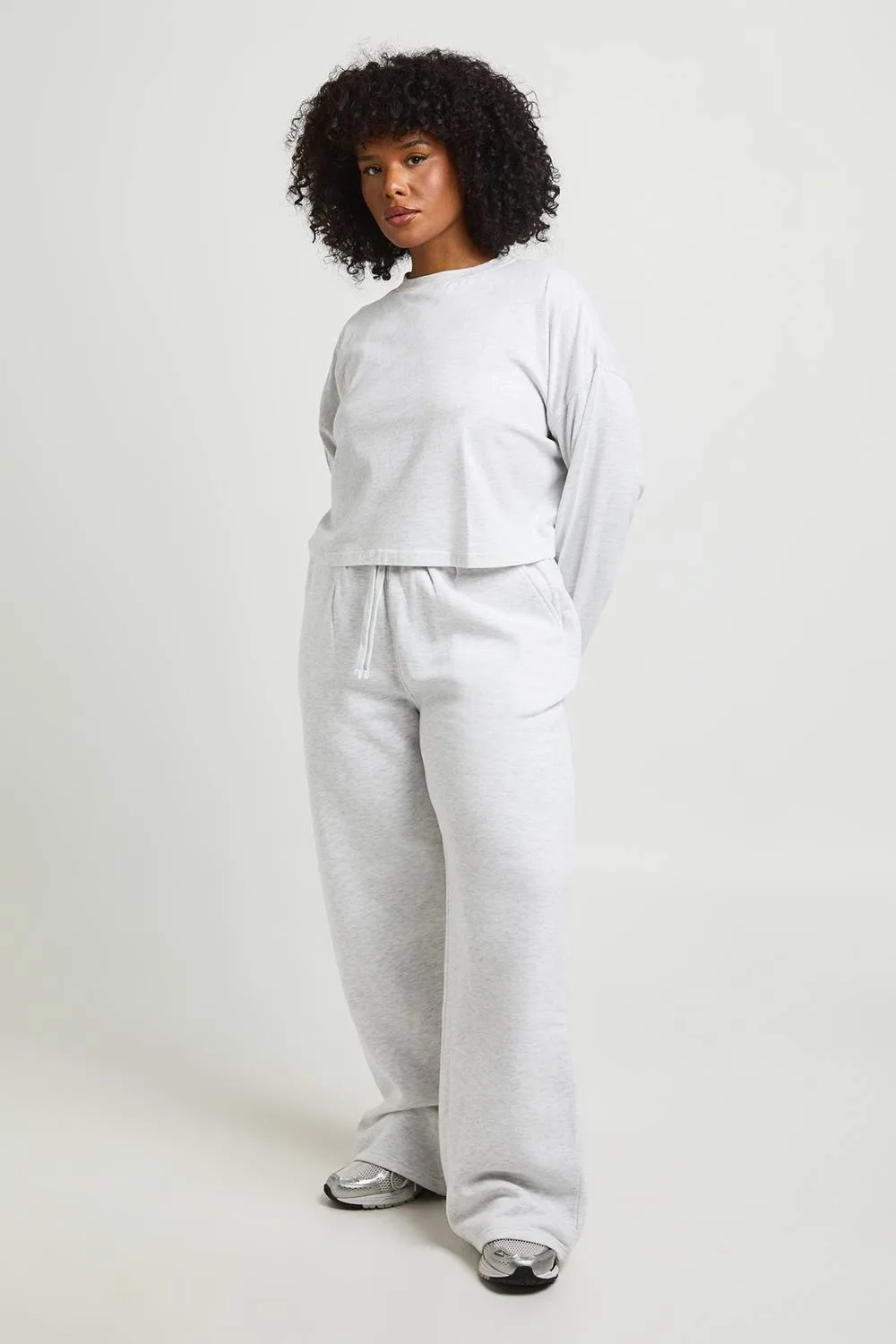 Long Sleeve Boxy T-Shirt & Jogger Set by boohoo