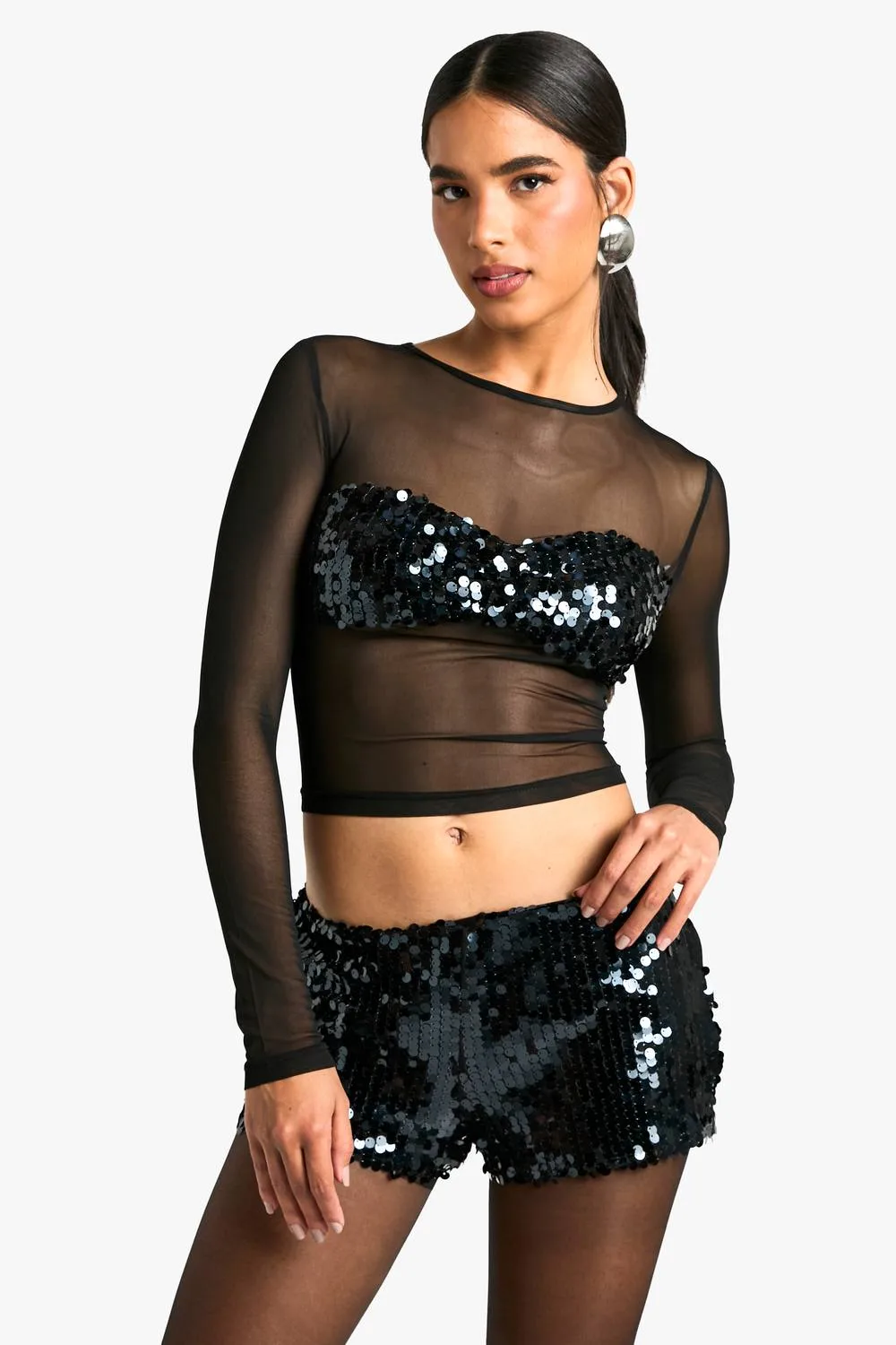 Sequin Hotpant by boohoo