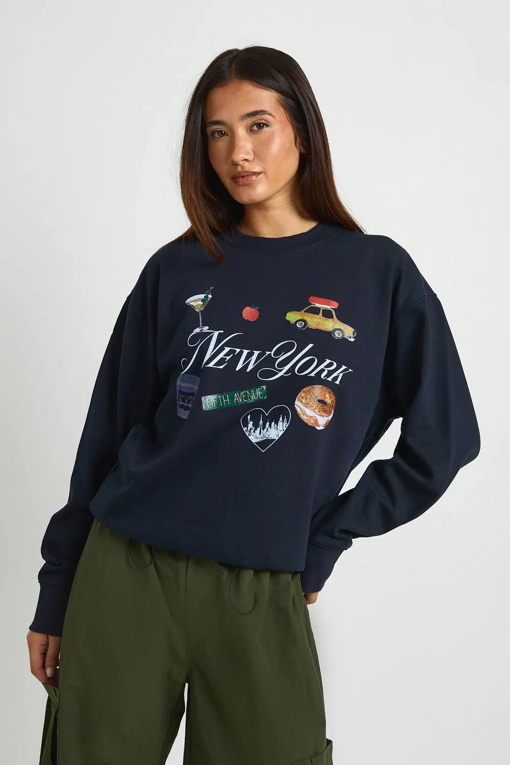 New York Printed Sweatshirt by boohoo