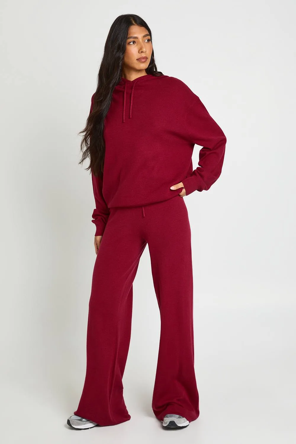 Hooded Top & Wide Leg Trouser Knitted Co-Ord