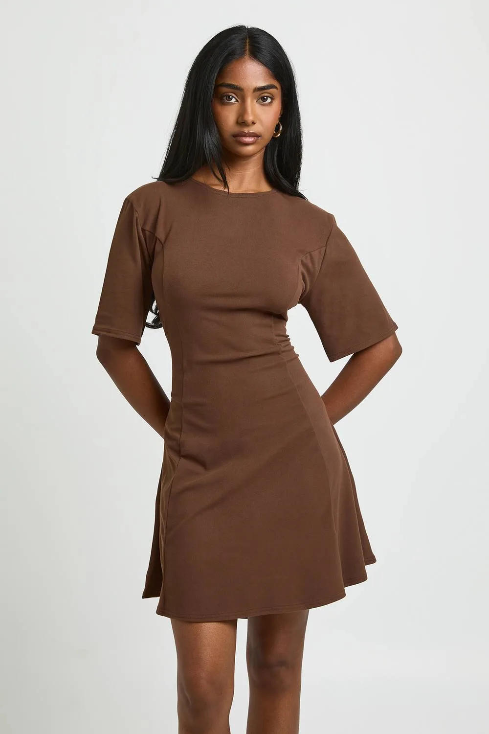 Basic Supersoft Short Sleeve Skater Dress