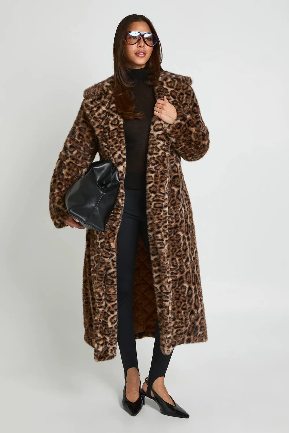 Faux Fur Belt Coat by boohoo