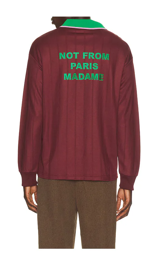 Slogan Long Sleeve Polo by DrÃ'le De Monsieur