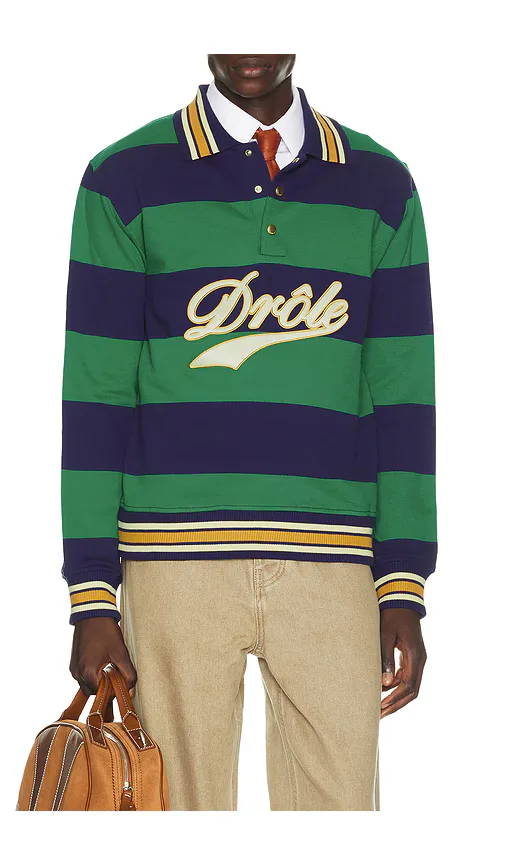 Drole Embroidered Stripes Polo by DrÃ'le De Monsieur