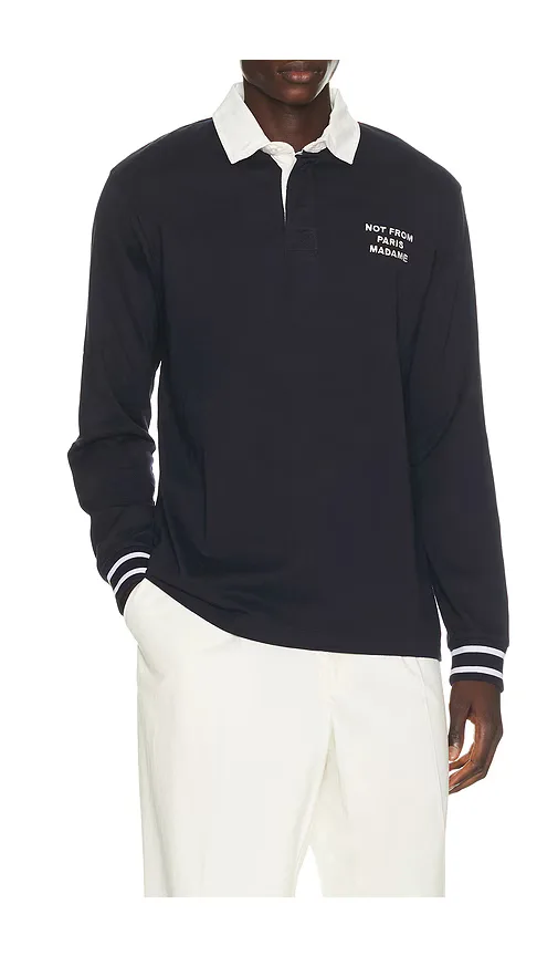 Slogan Longsleeve Polo by DrÃ'le De Monsieur