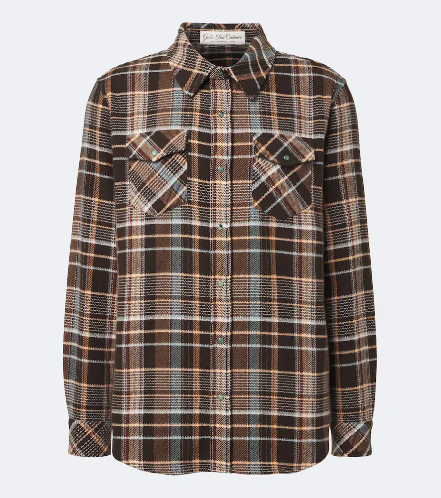 Wilderness Plaid Cashmere Shirt with Emeralds by God's True Cashmere