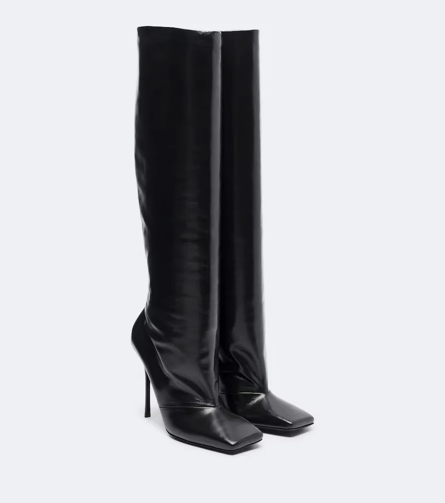 Leather Knee-High Boots by Dolce&Gabbana