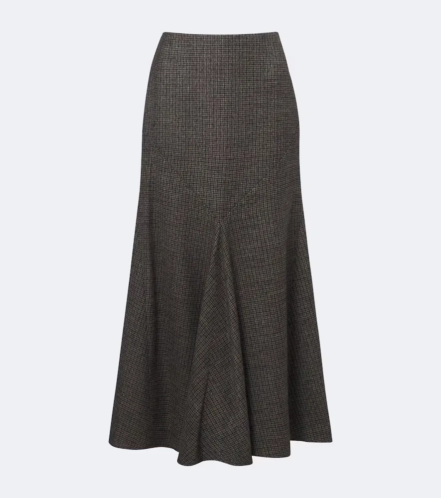 Checked Wool Midi Skirt by Etro