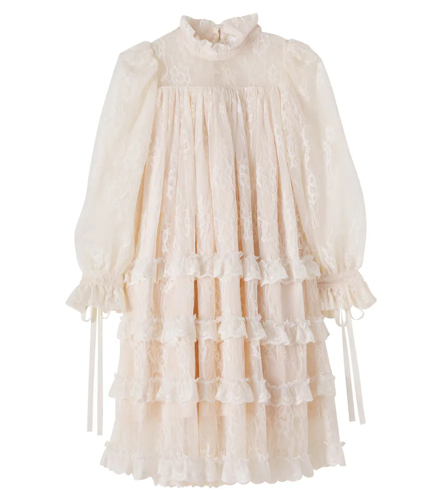 Ruffled Tiered Lace Dress by Petite Amalie