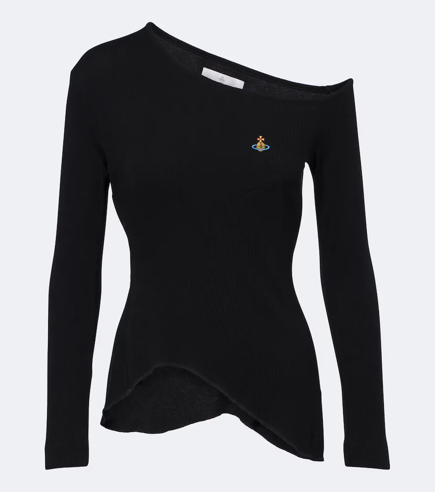 Orb Ribbed-Knit One-Shoulder Top by Vivienne Westwood