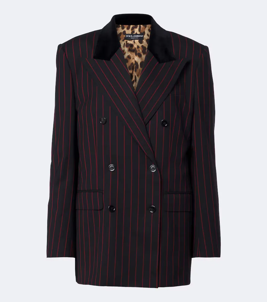 Chalk Stripe Wool and Cotton-Blend Blazer by Dolce&Gabbana