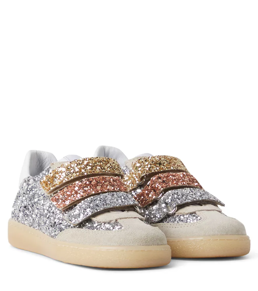 Glitter Suede Sneakers by Monnalisa