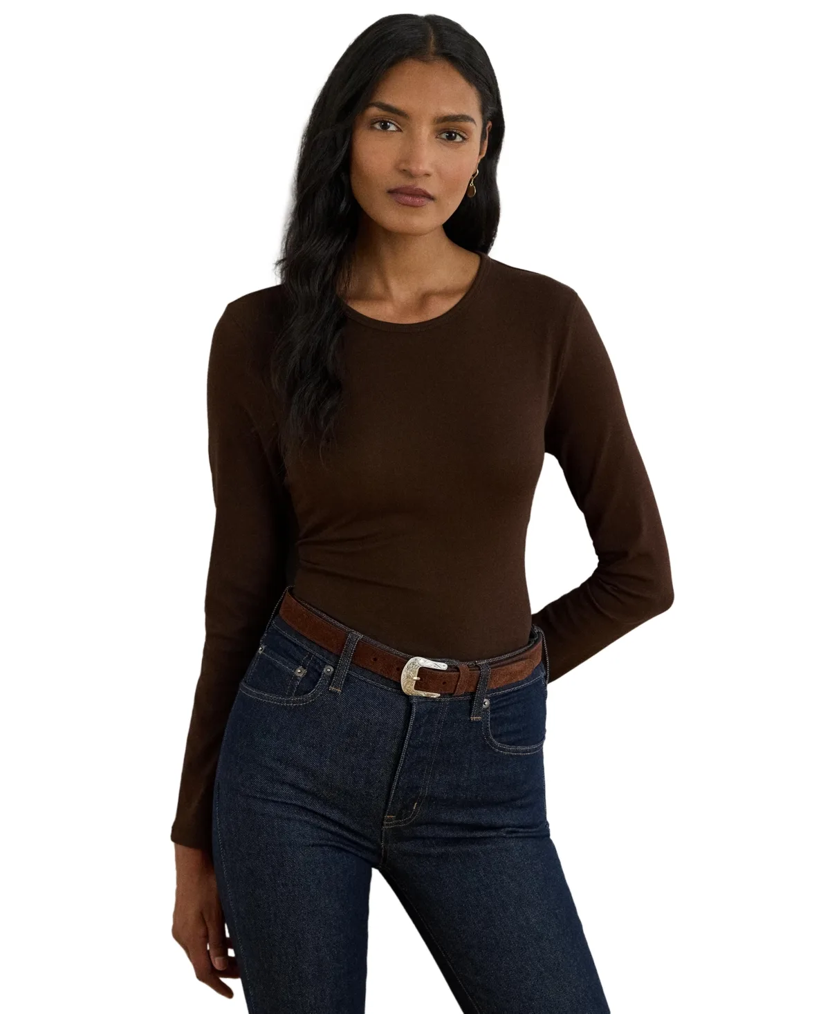 Cotton-Blend Long-Sleeve Top by Lauren Ralph Lauren