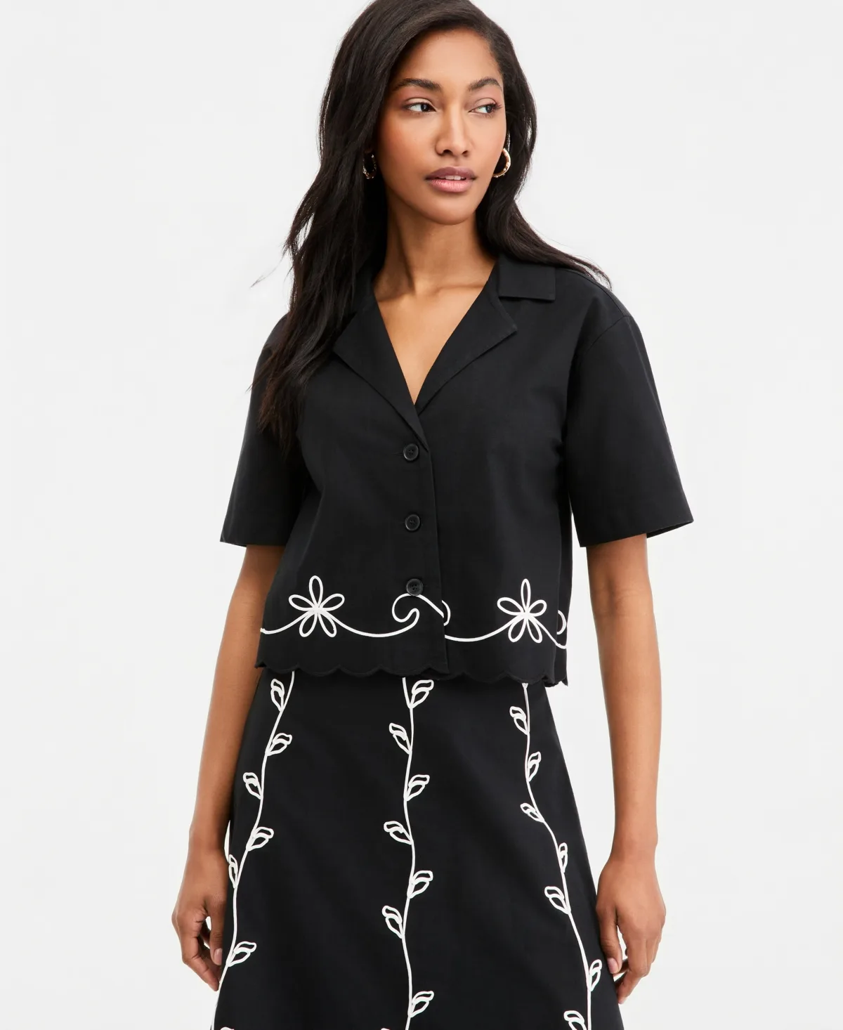 Soutache Short-Sleeve Camp Shirt by On 34th