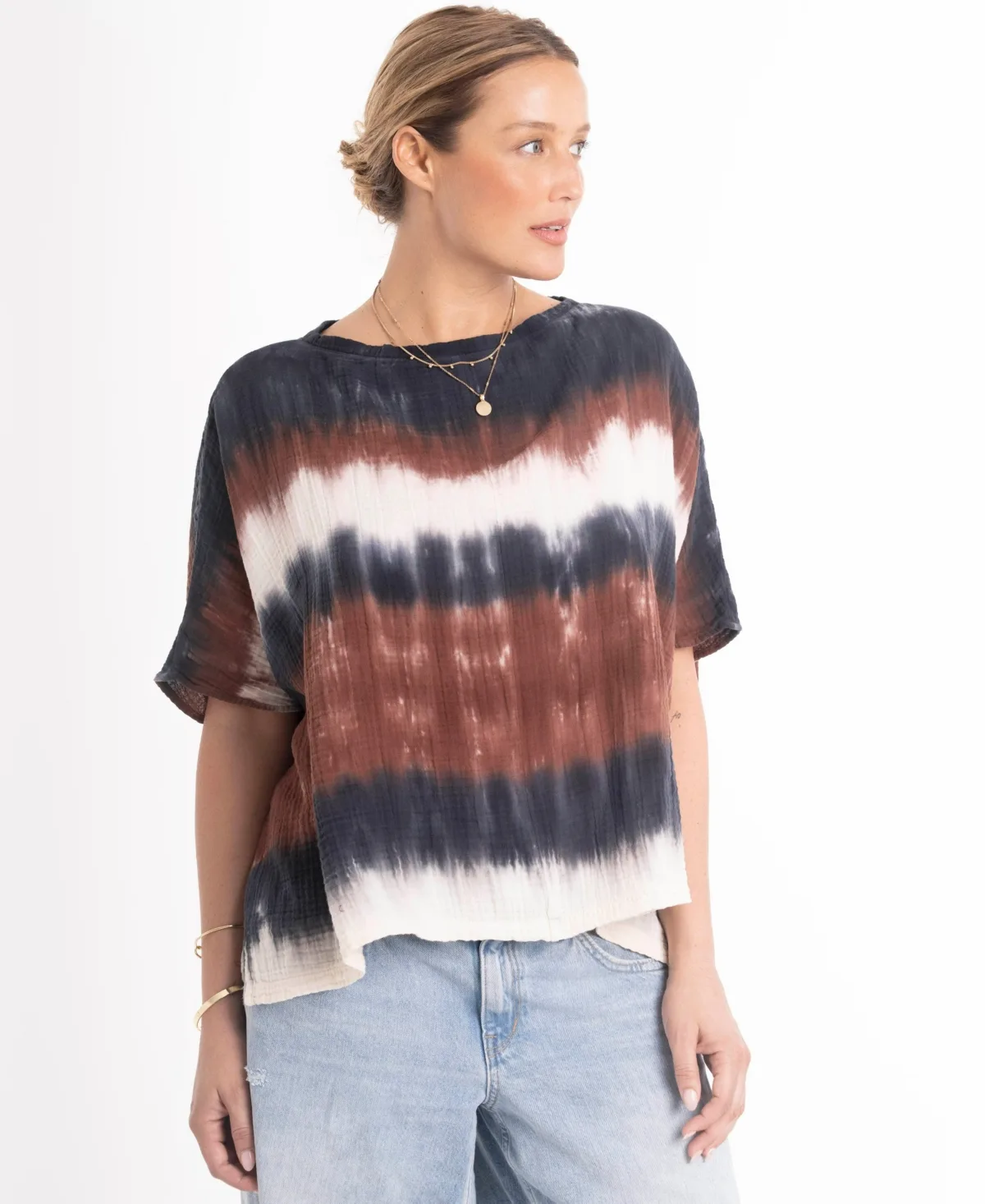 Ocean+Main Tie Dye Square Gauze Top by Ocean+main