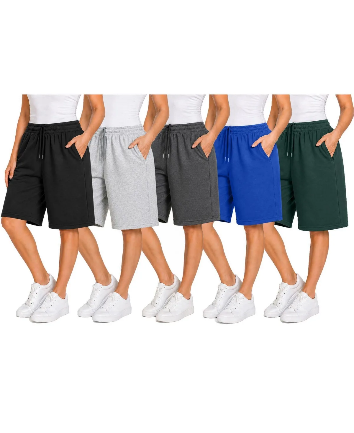 Loose Fit Cotton Blend Lounge Shorts 5-Pack by Blue Ice