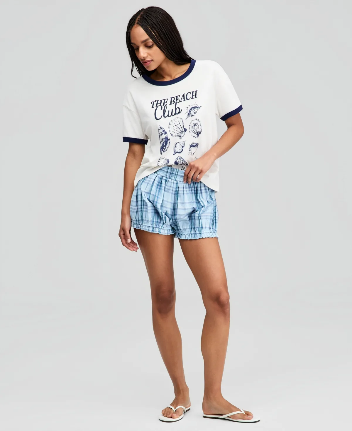 Cotton Plaid Pull-On Bubble Shorts by And Now This