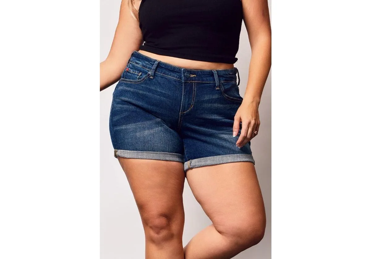 Denim Rolled Shorts by Slink Jeans