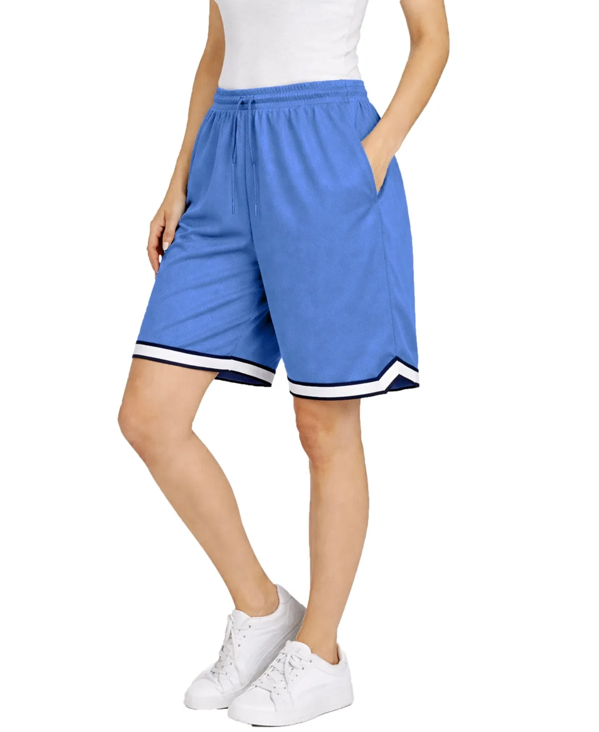 Loose Fit Premium Active Moisture Wicking Workout Mesh Shorts with Trim by Jump Start