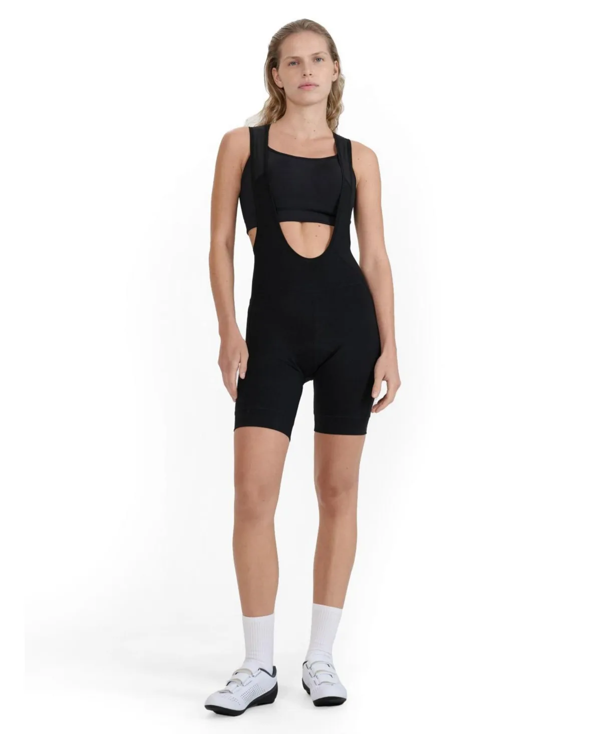 Short Cycling Leggings with Gel Padding and Suspenders by 4f