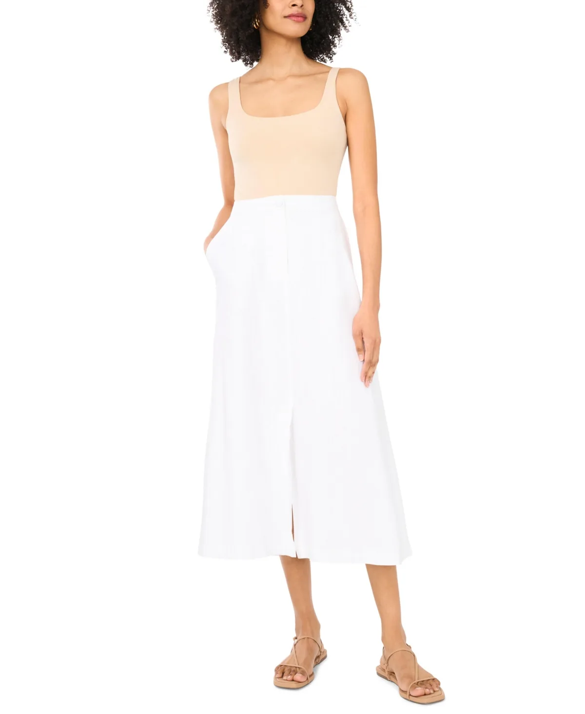 Front-Fly Zipper Skirt by Vince Camuto