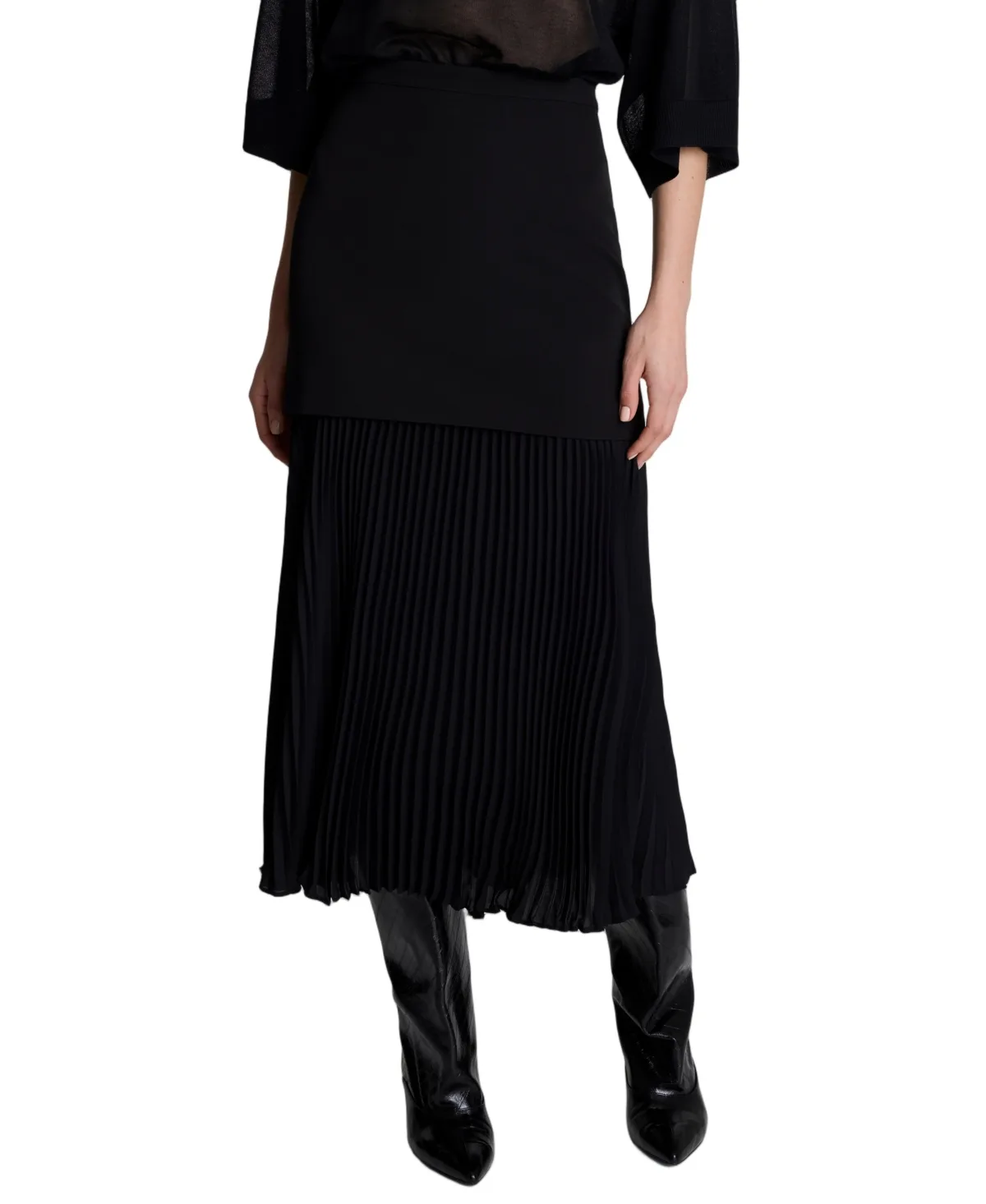Pleated Maxi Skirt by Kenneth Cole