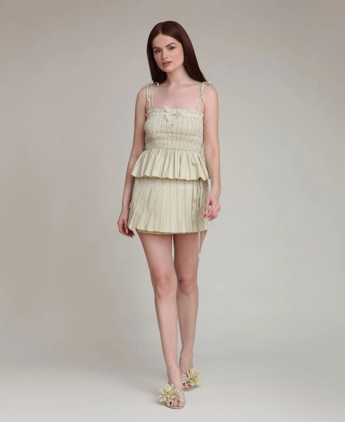 Pleated Wrap Mini Skirt by Avec Les Filles
