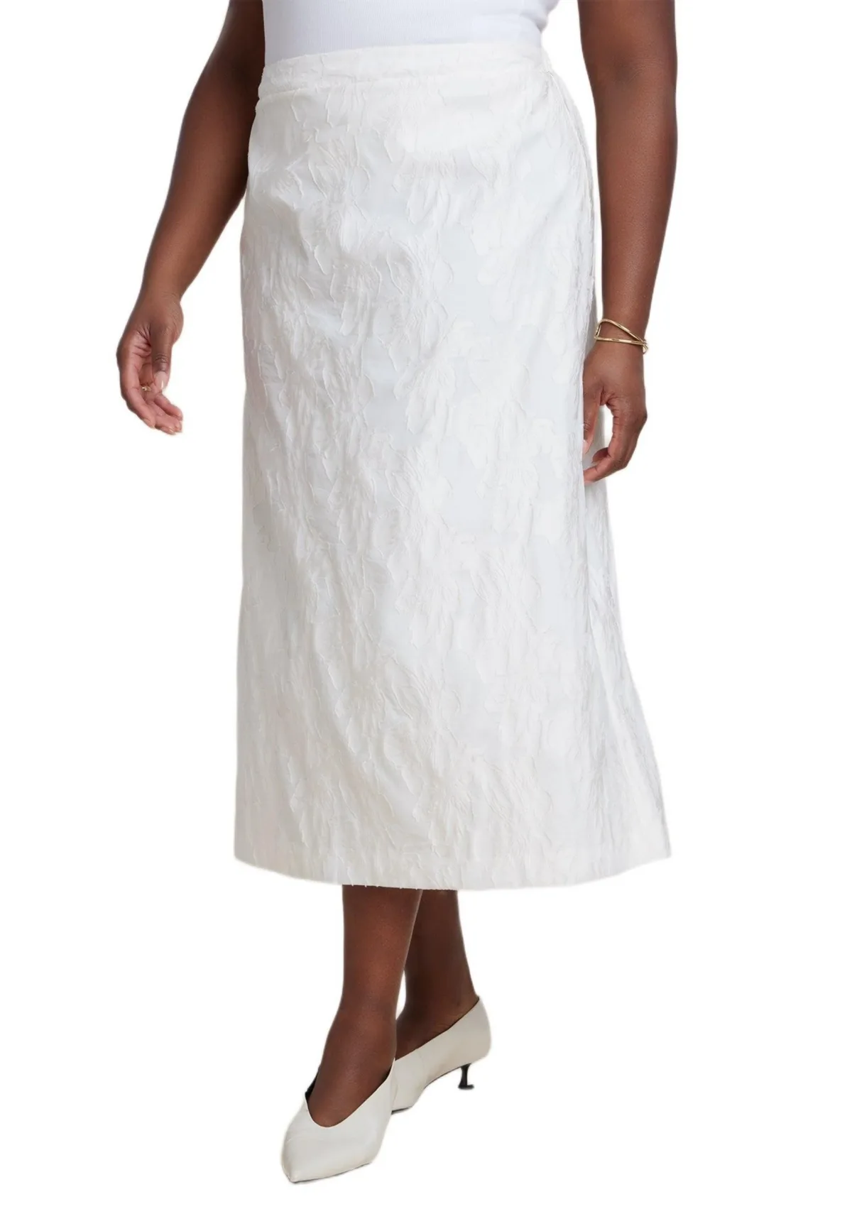 Floral Jacquard a Line Skirt