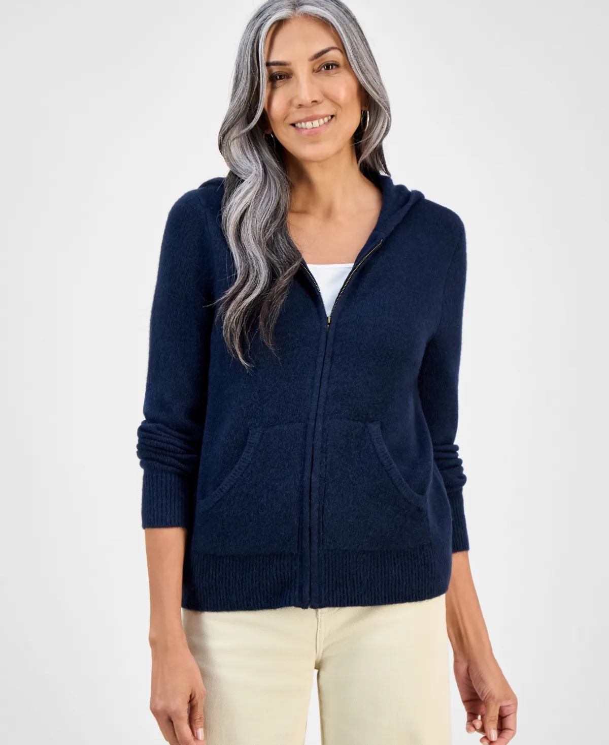 Luxsoft Full-Zip Long-Sleeve Hoodie Sweater by Style & Co